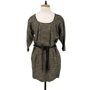 Dagmar Woven Dress Lagenlook NEW $392 Leather Belt Size 34 EU Small Designer
